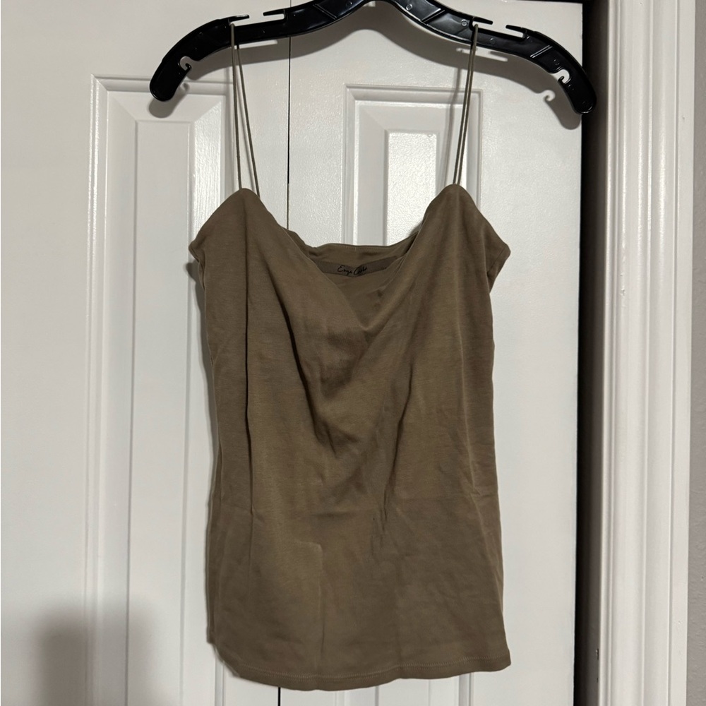 Enza Cami Tank Top in Olive Oil - Picture 6 of 7